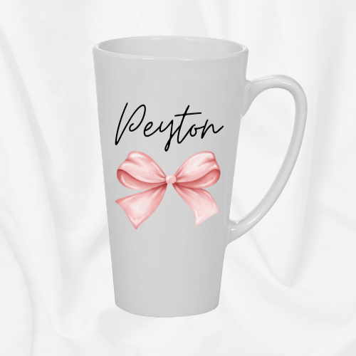 Bow latte mug