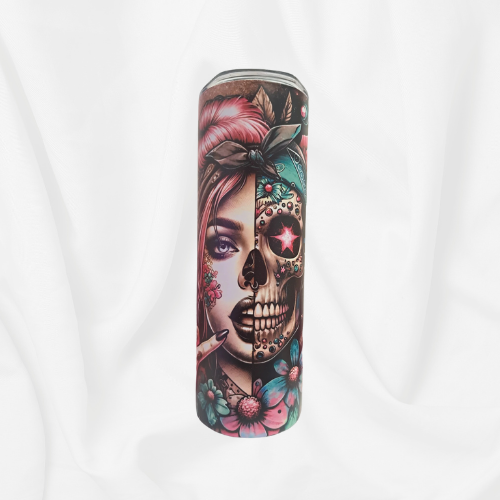 Floral Half Skull